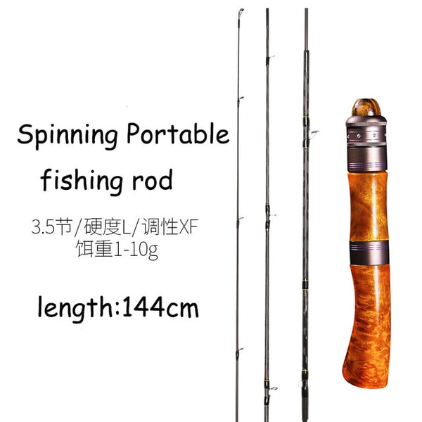 2018 new japan fuji parts trout rod 1.4m wood handle spinning/casting fishing rod bass rod 4 section portable fishing rod