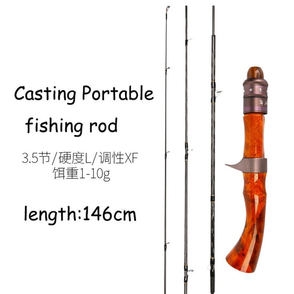 2018 new japan fuji parts trout rod 1.4m wood handle spinning/casting fishing rod bass rod 4 section portable fishing rod