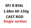 ECOODA EPJ II Full Fuji Parts Single Section 1.6m/1.68m/1.52m  Spinning/Casting Rod  Corss Carbon Boat Rod Jigging Rod