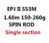 ECOODA EPJ II Full Fuji Parts Single Section 1.6m/1.68m/1.52m  Spinning/Casting Rod  Corss Carbon Boat Rod Jigging Rod