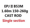 ECOODA EPJ II Full Fuji Parts Single Section 1.6m/1.68m/1.52m  Spinning/Casting Rod  Corss Carbon Boat Rod Jigging Rod