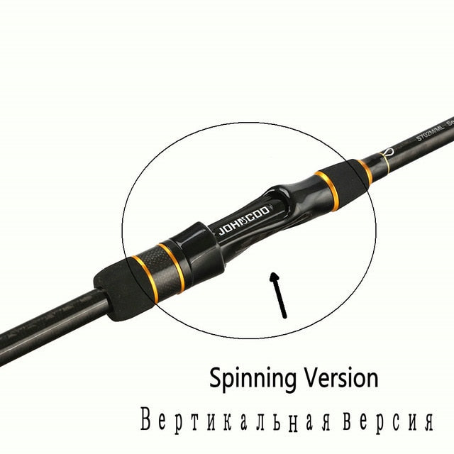 JOHNCOO Carbon Spinning Rod Casting Booster Jigging Rod 2 Sections Fishing pole Ex-Fast Fishing Rod 2.1m ML M 2 Tips 5-28g