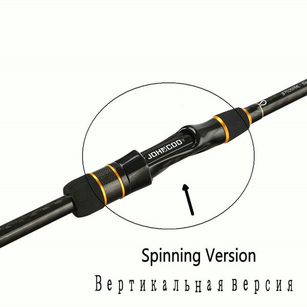 JOHNCOO Carbon Spinning Rod Casting Booster Jigging Rod 2 Sections Fishing pole Ex-Fast Fishing Rod 2.1m ML M 2 Tips 5-28g