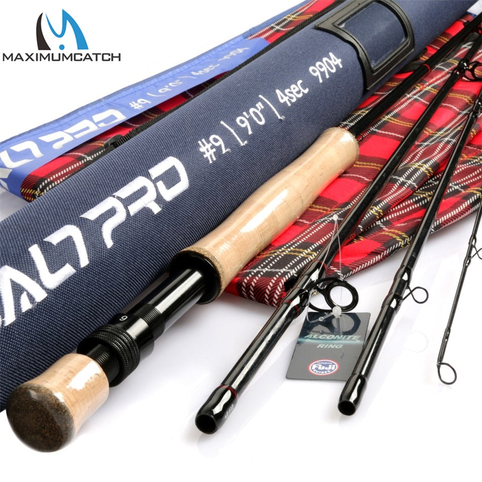 Maximumcatch Saltpro 8/9/10WT 9FT 4SEC Saltwater Fly Fishing Rod 30T+40T SK Carbon Fast Action Fly Rod with Cordura Rod Case