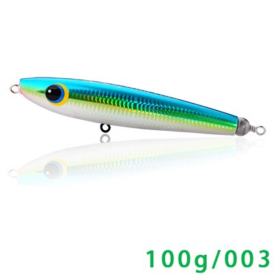 SFT Brand 170mm/100g Top Fishing Lure Sinking  Wooden Pencil  Popper  Hand-made  Sea Fishing Yellow Tail Peche