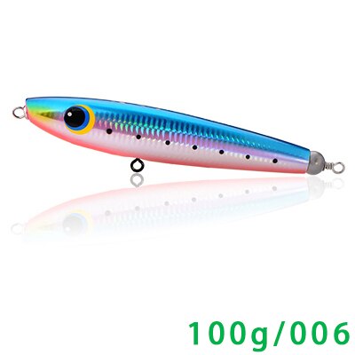 SFT Brand 170mm/100g Top Fishing Lure Sinking  Wooden Pencil  Popper  Hand-made  Sea Fishing Yellow Tail Peche