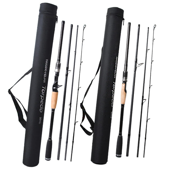 Travel Fishing Rod Carbon Spinning Casting Lure Rod 2.1 2.4 2.7m 3m M Power 4 Sections Rods vara de pesca Carp Fishing pole