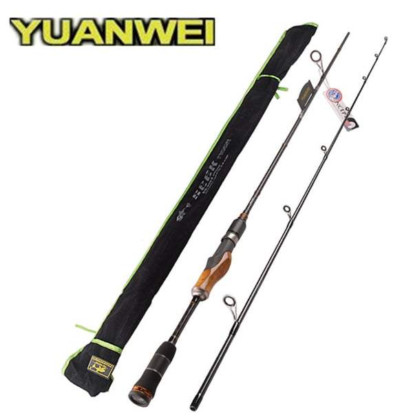 YUANWEI 2Secs Wood Handle Spinning Rod 1.98m 2.1m 2.4m ML/M/MH Carbon Lure Fishing Rods Vara De Pesca Peche Olta Fishing Stick