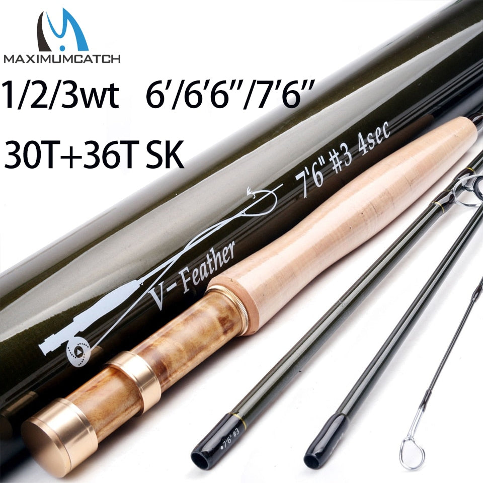 Maximumcatch Maxcatch Small Stream Creek Fly Fishing Rod 30T+36T SK Carbon Fiber Carbon Fiber Rod Tube 1/2/3wt 6'/6'6''/7'6''