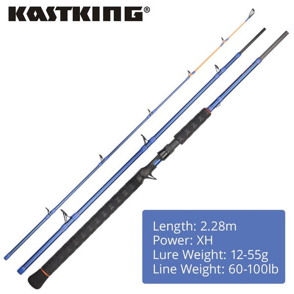 KastKing Kasnake 24T+30T Carbon Body Casting Fishing Rod 2.21m 2.28m H XH Power Baitcasting Rod for Snakehead Fishing Pole