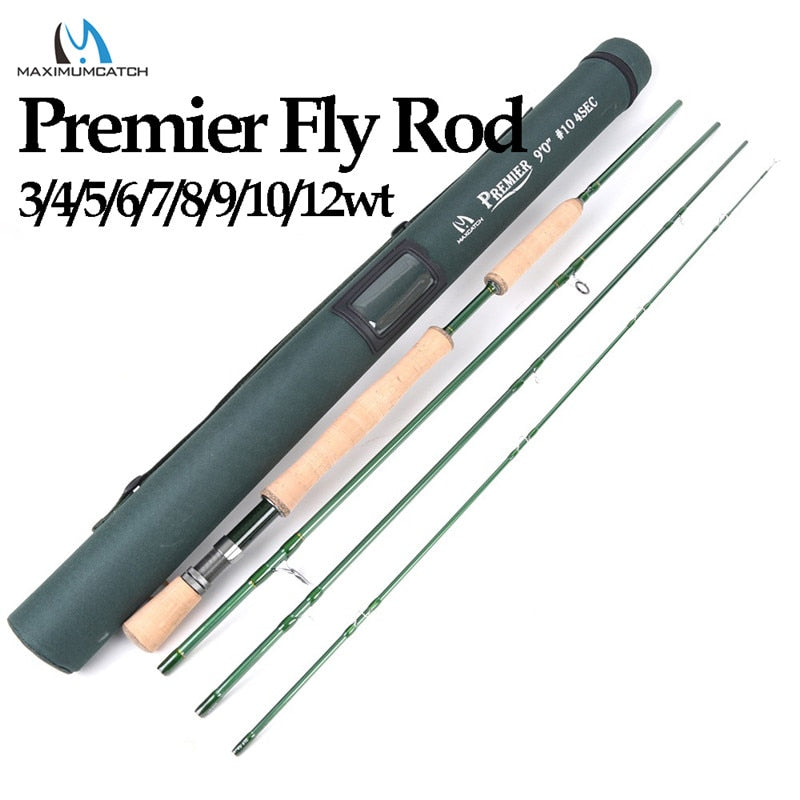 Maximumcatch Premier 3/4/5/6/7/8/9/10/12 WT Fly Rod Carbon Fiber Fly Fishing Rod With Cordura Tube Fly Fishing Rod