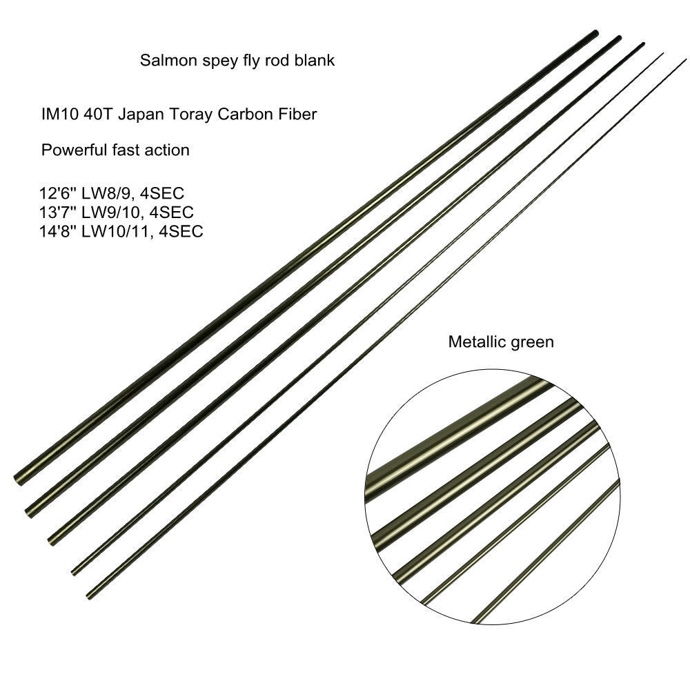 Aventik 12'6'' 13'7'' 14'8'' IM10 Salmon Fly Fishing Rod Blanks Fast Action Spey Fly Rod Blank With Extra Spare Tips Fast Action
