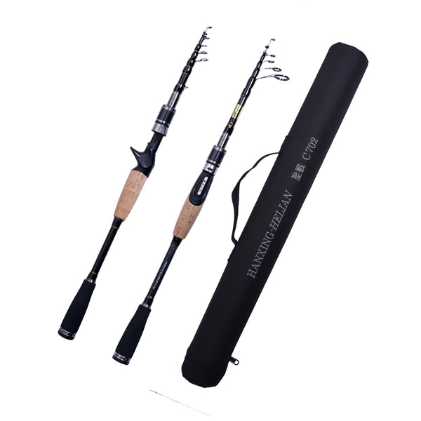 Telescopic Fishing Rod Carbon 2.1m 2.4m 2.7m M MH Power 7g-8g/10g-30g Ultralight Portable Travel Spinning Lure Rods Casting Pole